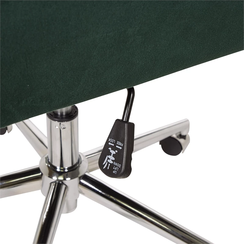 Hot Sale ❤️ OSP Home Furnishings Quinn Office Chair In Emerald Green Velvet With Chrome Base KD 🤩 8 Hot Sale ❤️ OSP Home Furnishings Quinn Office Chair In Emerald Green Velvet With Chrome Base KD 🤩 - Image 6