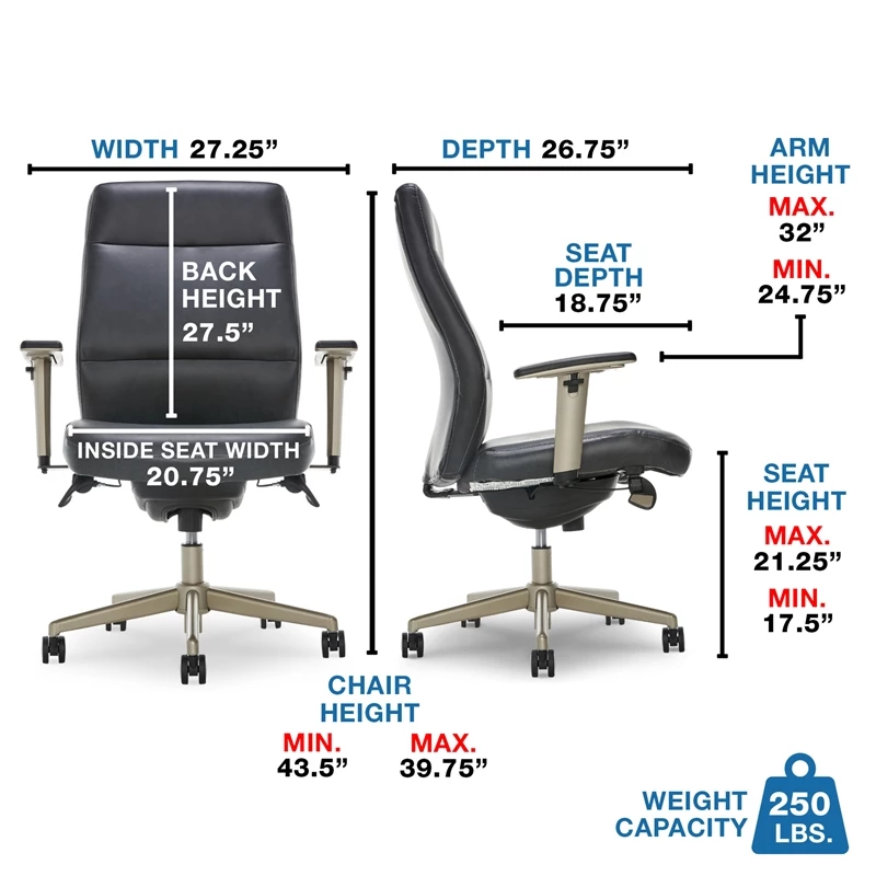 Best Sale โ๏ธ La-Z-Boy Office La-Z-Boy Baylor Modern Executive Office Chair Black Bonded Leather ๐ 5 Best Sale โ๏ธ La-Z-Boy Office La-Z-Boy Baylor Modern Executive Office Chair Black Bonded Leather ๐ - Image 3