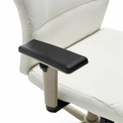 Flash Sale ⌛ La-Z-Boy Office La-Z-Boy Baylor Modern Executive Office Chair White Bonded Leather ⌛ -Deals Writing Desks Store 2169894 19 L