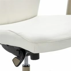 Flash Sale ⌛ La-Z-Boy Office La-Z-Boy Baylor Modern Executive Office Chair White Bonded Leather ⌛ -Deals Writing Desks Store 2169894 20 L