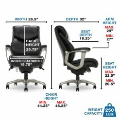 Best deal 😉 La-Z-Boy Office La-Z-Boy Cantania Executive Office Chair Black Bonded Leather 🤩 -Deals Writing Desks Store 2169901 14 L