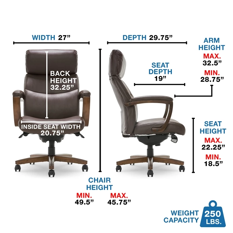 Best deal 🎁 La-Z-Boy Office La-Z-Boy Modern Greyson Executive Office Chair Brown ✨ 5 Best deal 🎁 La-Z-Boy Office La-Z-Boy Modern Greyson Executive Office Chair Brown ✨ - Image 3