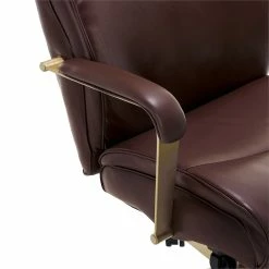New 🛒 La-Z-Boy Office La-Z-Boy Modern Melrose Executive Office Chair Brown Bonded Leather 🔔 -Deals Writing Desks Store 2169907 18 L