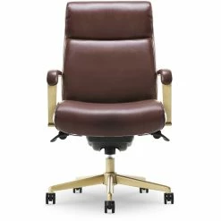 New 🛒 La-Z-Boy Office La-Z-Boy Modern Melrose Executive Office Chair Brown Bonded Leather 🔔 -Deals Writing Desks Store 2169907 22 L