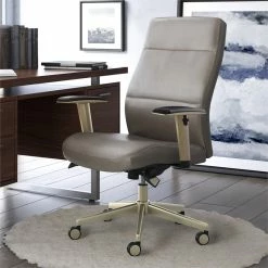 Wholesale ⌛ La-Z-Boy Office La-Z-Boy Baylor Modern Executive Office Chair Grey Bonded Leather 👍 -Deals Writing Desks Store 2170134 16 L