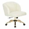 Outlet 😀 OSP Home Furnishings Ellen Office Chair In Cream Faux Fur Fabric ❤️