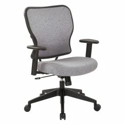 Best deal 🌟 Office Star Deluxe 2 To 1 Mechanical Chair In Steel Gray Fabric With Adjustable Arms ✨