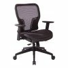 Promo 🎁 Office Star Air Grid Black Fabric Seat And Back Executive Chair With PU Padded Arms 😉 -Deals Writing Desks Store 2195142 L