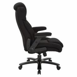 Cheap 😉 Office Star Big And Tall Deluxe High Back Black Fabric Executive Chair With Padded Flip Arms 👍 -Deals Writing Desks Store 2195399 3 L