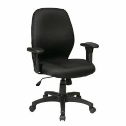 Cheap 👏 Office Star Managers Chair Black Fabric With Height Adjustable Arms And Nylon Base 🔔