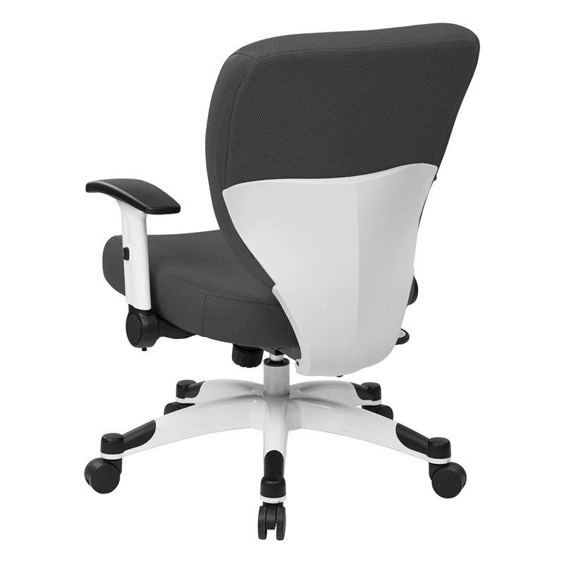 Deals ✨ Office Star White Frame Manager's Chair In Gray Fabric With Padded Mesh Seat And Back 😍 7 Deals ✨ Office Star White Frame Manager's Chair In Gray Fabric With Padded Mesh Seat And Back 😍 - Image 5