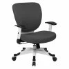 Deals ✨ Office Star White Frame Manager's Chair In Gray Fabric With Padded Mesh Seat And Back 😍 -Deals Writing Desks Store 2195635 L