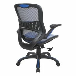 Wholesale 🛒 Office Star Mesh Seat And Back Manager's Chair In Blue Mesh Fabric 😉 -Deals Writing Desks Store 2197431 4 L