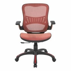 Hot Sale 👏 Office Star Mesh Seat And Back Manager's Chair In Red Mesh Fabric 👏 -Deals Writing Desks Store 2197432 1 L