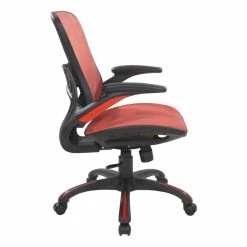 Hot Sale 👏 Office Star Mesh Seat And Back Manager's Chair In Red Mesh Fabric 👏 -Deals Writing Desks Store 2197432 2 L