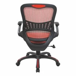 Hot Sale 👏 Office Star Mesh Seat And Back Manager's Chair In Red Mesh Fabric 👏 -Deals Writing Desks Store 2197432 3 L
