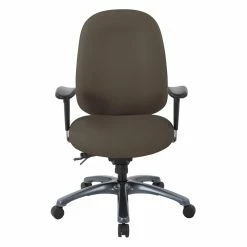 Deals 🧨 Office Star Multi-Function High Back Brown Fabric Chair With Seat Slider And Titanium Finish 🥰 -Deals Writing Desks Store 2199862 1 L