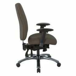 Deals 🧨 Office Star Multi-Function High Back Brown Fabric Chair With Seat Slider And Titanium Finish 🥰 -Deals Writing Desks Store 2199862 2 L