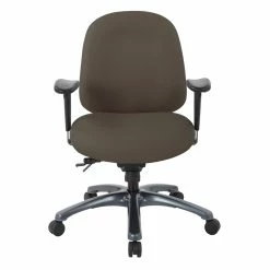 Flash Sale 🌟 Office Star Multi-Function Mid Back Chair With Seat Slider In Brown Fabric 😉 -Deals Writing Desks Store 2199864 1 L