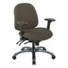 Flash Sale 🌟 Office Star Multi-Function Mid Back Chair With Seat Slider In Brown Fabric 😉 -Deals Writing Desks Store 2199864 L