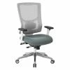 Buy 🌟 Office Star ProGrid White Mesh Mid Back Chair With Gray Fabric Mesh Seat 🤩 -Deals Writing Desks Store 2199889 L