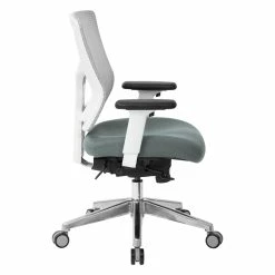 Best reviews of 🛒 Office Star ProGrid White Mesh Mid Back Chair With Gray Mesh Fabric Seat 👍 -Deals Writing Desks Store 2199891 1 L