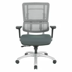 Brand new 👏 Office Star Vertical Gray Mesh Back Fabric Chair With Silver Base And Gray Mesh Seat 😉 -Deals Writing Desks Store 2199895 1 L