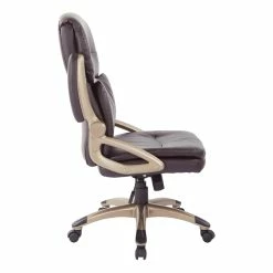 Buy 🤩 Office Star High Back Executive Manager's Chair With Espresso Bonded Leather ⌛ -Deals Writing Desks Store 2201845 3 L