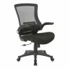 Coupon 💯 Office Star Screen Back Manager's Chair In Black Fabric Mesh Seat With PU Padded Flip Arms 👏 -Deals Writing Desks Store 2202604 L