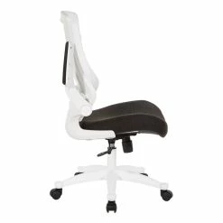 Best Pirce ⭐ Office Star White Screen Back Manager's Chair In Linen Black Fabric And PU Arms Pads ⭐ -Deals Writing Desks Store 2202610 2 L