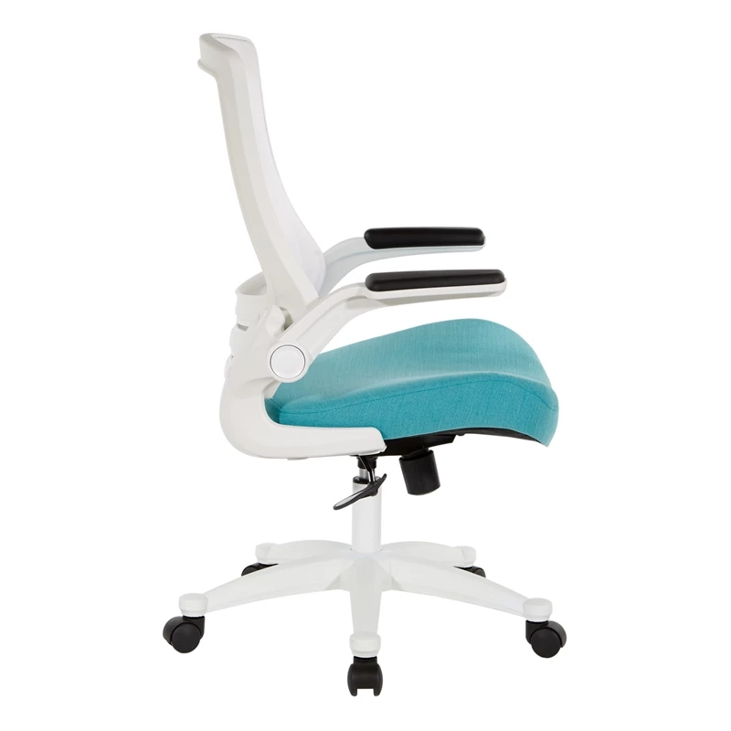 Coupon 😍 Office Star White Screen Back Manager's Chair In White Turquoise Fabric And PU Arms Pads ⭐ 4 Coupon 😍 Office Star White Screen Back Manager's Chair In White Turquoise Fabric And PU Arms Pads ⭐ - Image 2