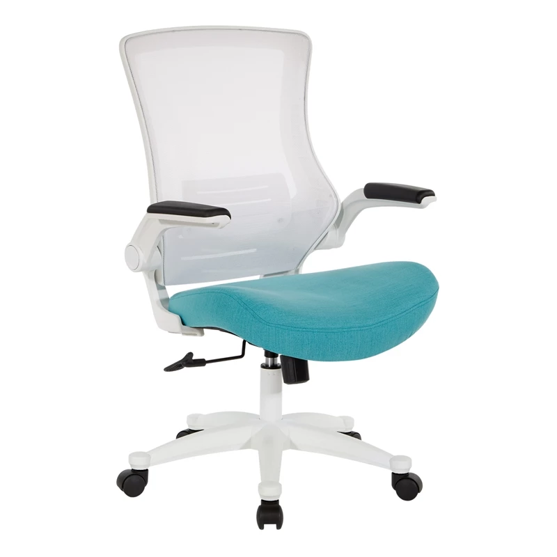 Coupon 😍 Office Star White Screen Back Manager's Chair In White Turquoise Fabric And PU Arms Pads ⭐ 3 Coupon 😍 Office Star White Screen Back Manager's Chair In White Turquoise Fabric And PU Arms Pads ⭐