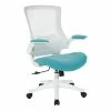 Flash Sale 🥰 Office Star White Screen Back Manager's Chair In White Turquoise Fabric 💯 2 Flash Sale 🥰 Office Star White Screen Back Manager's Chair In White Turquoise Fabric 💯 -Deals Writing Desks Store 2202614 L