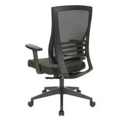 Cheapest ⌛ Office Star Vertical Mesh Back Chair In Black Frame With Black Linen Fabric Seat 🛒 -Deals Writing Desks Store 2202617 4 L