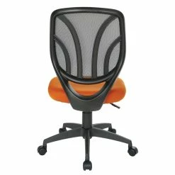 Best Sale 😍 Office Star Screen Back Armless Task Chair With Orange Mesh Fabric And Dual Wheel Casters ❤️ -Deals Writing Desks Store 2202619 3 L