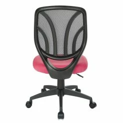 Promo 😍 Office Star Screen Back Armless Task Chair With Pink Mesh Fabric And Wheel Carpet Casters ❤️ -Deals Writing Desks Store 2202620 3 L