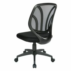 Best Sale 😍 Office Star Screen Back Armless Task Chair With Black Mesh Back And Fabric Seat 🎁 -Deals Writing Desks Store 2202622 4 L