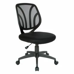 Best Sale 😍 Office Star Screen Back Armless Task Chair With Black Mesh Back And Fabric Seat 🎁