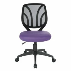Flash Sale 🔥 Office Star Screen Back Armless Task Chair With Purple Mesh Fabric And Wheel Carpet Casters ❤️ -Deals Writing Desks Store 2202623 1 L