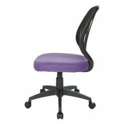Flash Sale 🔥 Office Star Screen Back Armless Task Chair With Purple Mesh Fabric And Wheel Carpet Casters ❤️ -Deals Writing Desks Store 2202623 2 L