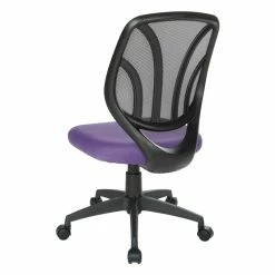 Flash Sale 🔥 Office Star Screen Back Armless Task Chair With Purple Mesh Fabric And Wheel Carpet Casters ❤️ -Deals Writing Desks Store 2202623 4 L