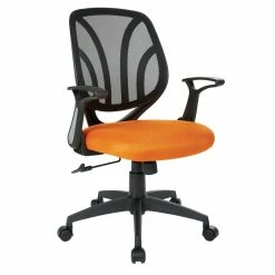Top 10 🥰 Office Star Screen Back Chair With Orange Mesh Flip Arms And Silver Accents ❤️