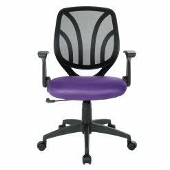 Brand new 👏 Office Star Screen Back Chair With Purple Mesh Flip Arms And Silver Accents 🤩 -Deals Writing Desks Store 2202631 2 L