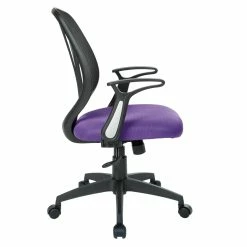 Brand new 👏 Office Star Screen Back Chair With Purple Mesh Flip Arms And Silver Accents 🤩 -Deals Writing Desks Store 2202631 3 L