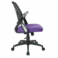 Brand new 👏 Office Star Screen Back Chair With Purple Mesh Flip Arms And Silver Accents 🤩 -Deals Writing Desks Store 2202631 4 L