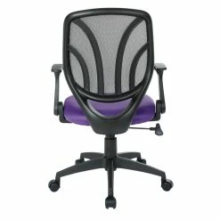 Brand new 👏 Office Star Screen Back Chair With Purple Mesh Flip Arms And Silver Accents 🤩 -Deals Writing Desks Store 2202631 5 L