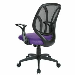 Brand new 👏 Office Star Screen Back Chair With Purple Mesh Flip Arms And Silver Accents 🤩 -Deals Writing Desks Store 2202631 6 L