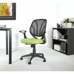 Buy 🎉 Office Star Screen Back Chair With Green Mesh Flip Arms And Silver Accents 💯 -Deals Writing Desks Store 2202632 1 L