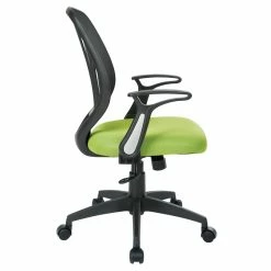 Buy 🎉 Office Star Screen Back Chair With Green Mesh Flip Arms And Silver Accents 💯 -Deals Writing Desks Store 2202632 2 L