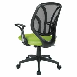Buy 🎉 Office Star Screen Back Chair With Green Mesh Flip Arms And Silver Accents 💯 -Deals Writing Desks Store 2202632 5 L